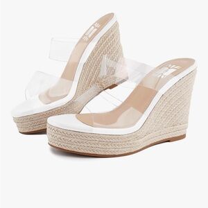 Clear Wedge Strap Sandals